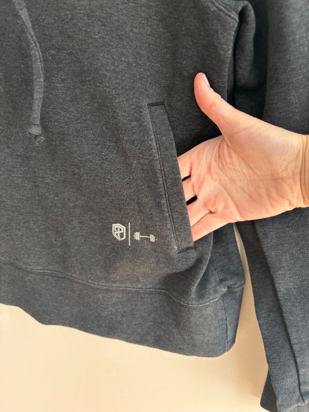 Born Primitive x Savage Barbell Hoodie Pullover Athletic Charcoal Gray Size M - Picture 4 of 8